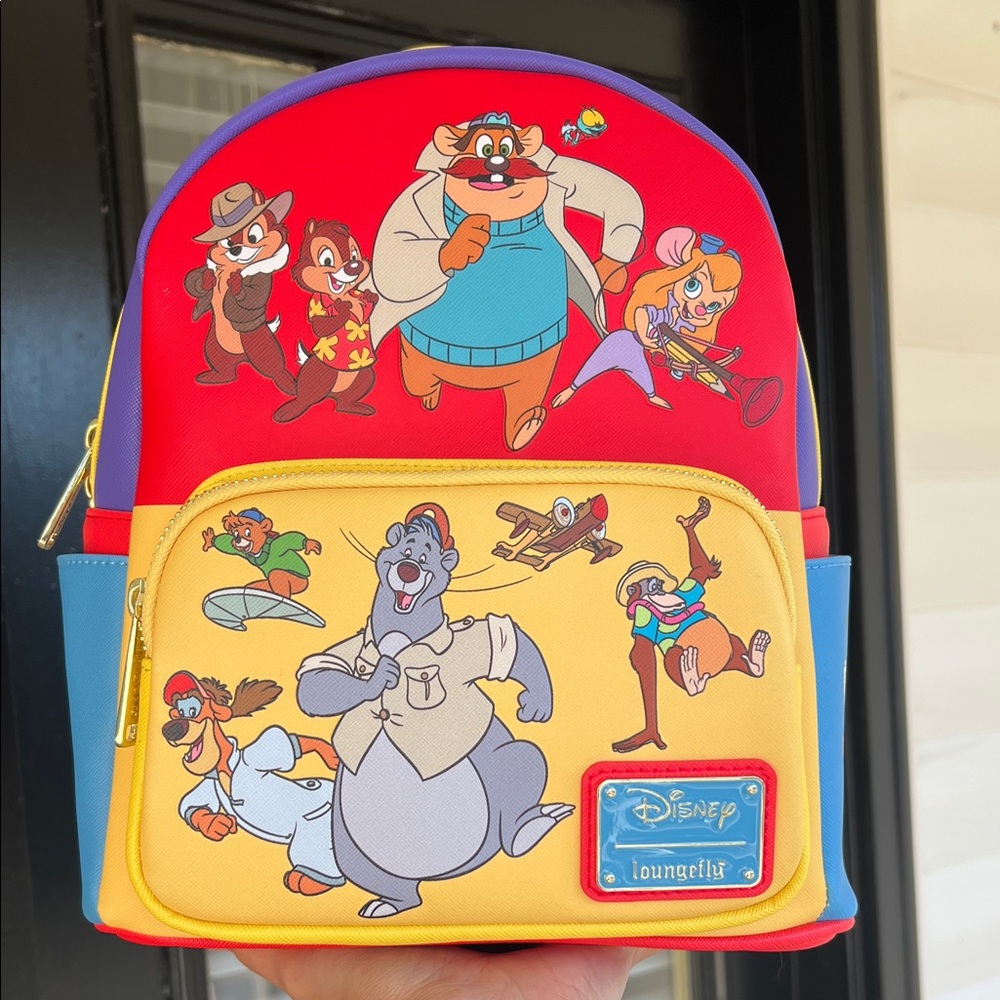 Loungefly Disney Afternoon Cartoon Color Block Mini Backpack
